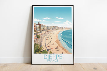 dieppe travel poster on the ground france