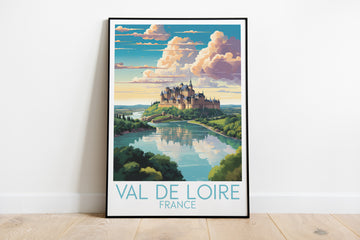 val de loire travel poster on the ground france