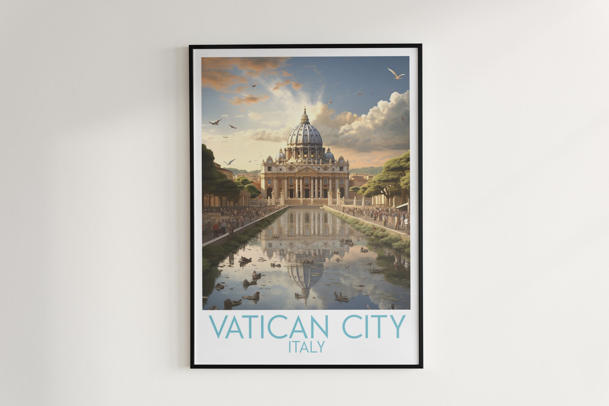 vatican city travel poster hanged on the wall italy