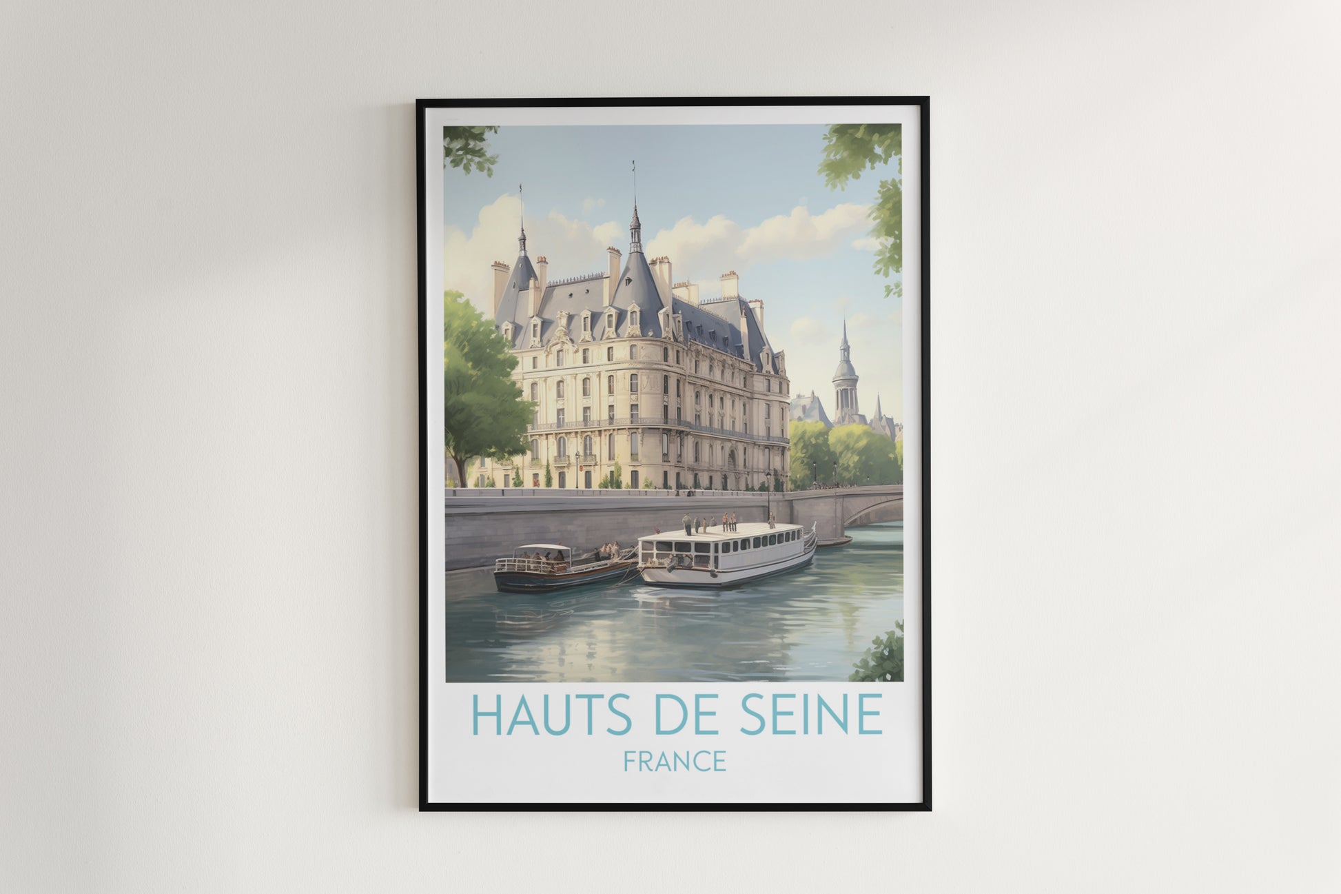 hauts de seine travel poster hanged on the wall france