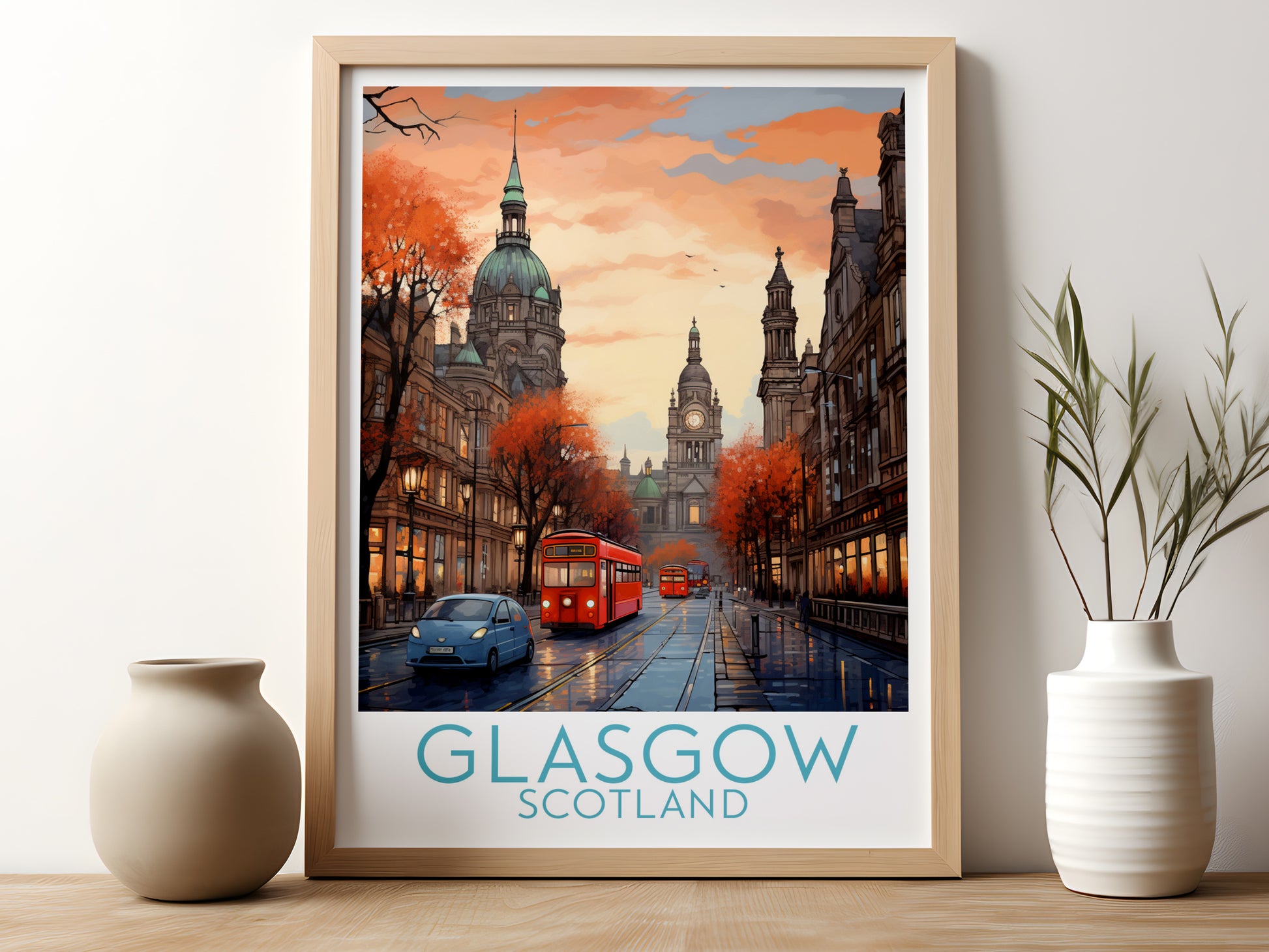 glasgow travel poster for kitchen scotland