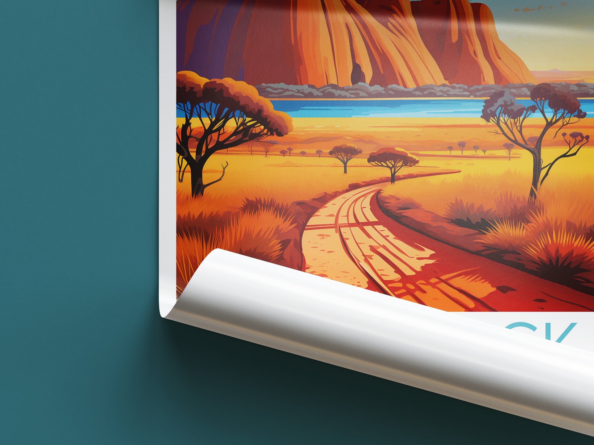 ayers rock travel poster roll up australia