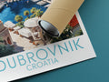 dubrovnik travel poster rolled croatia