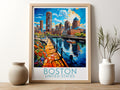 boston travel poster for kitchen united states