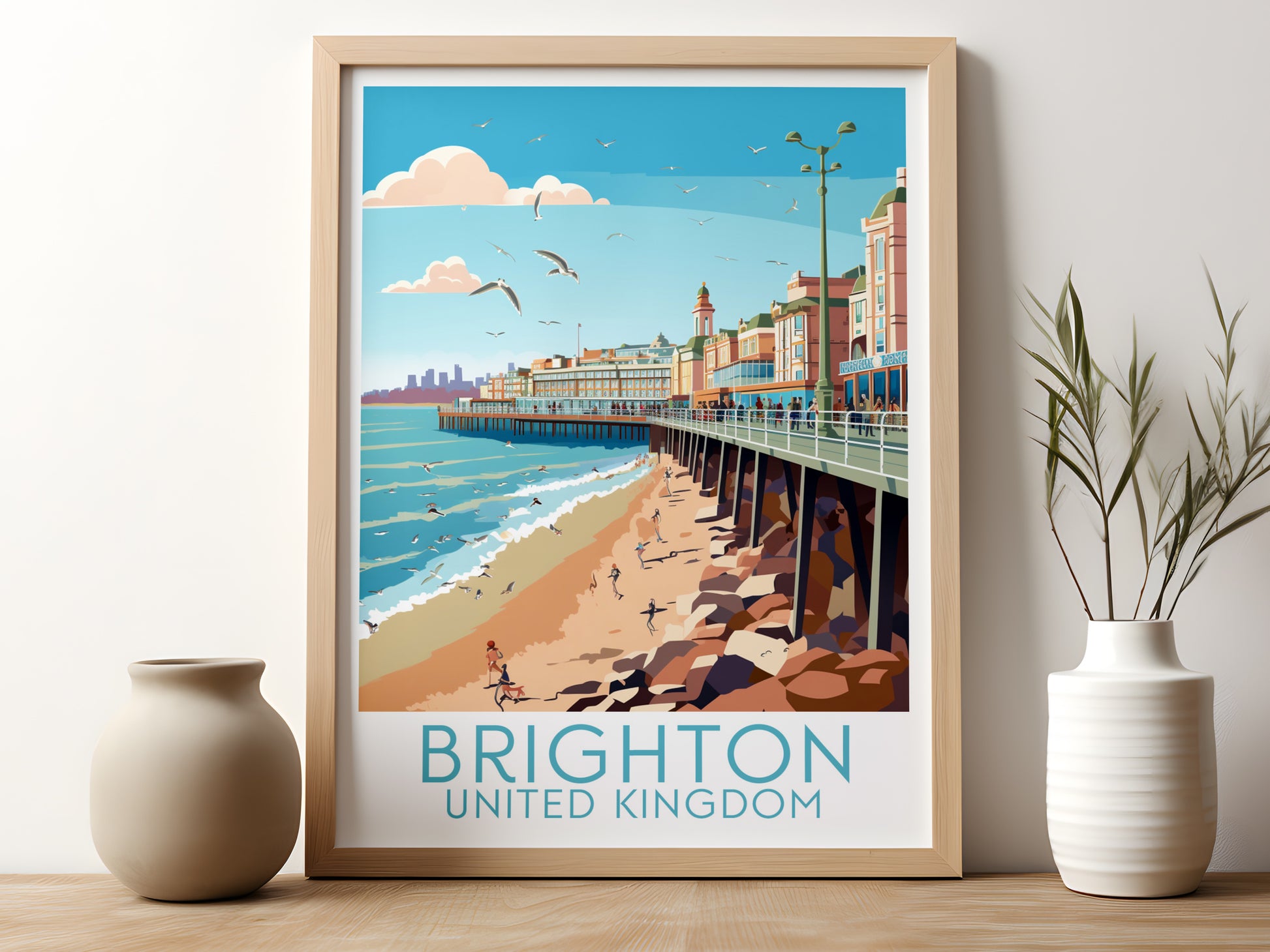 brighton travel poster for kitchen united kingdom