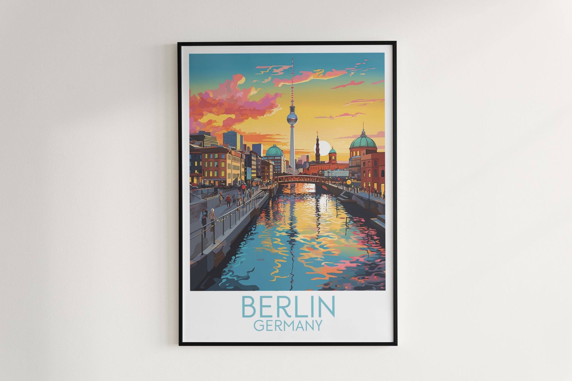 berlin travel poster hanged on the wall germany