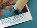 budapest travel poster rolled hungary