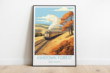 ashdown forest travel poster on the ground east sussex