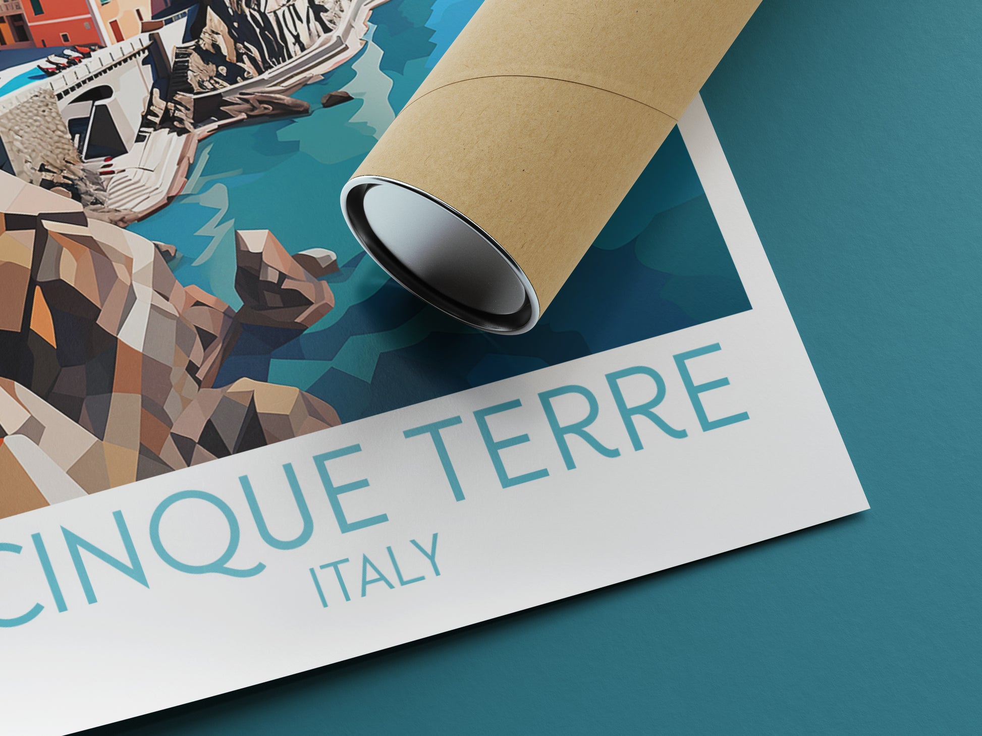 cinque terre travel poster rolled italy