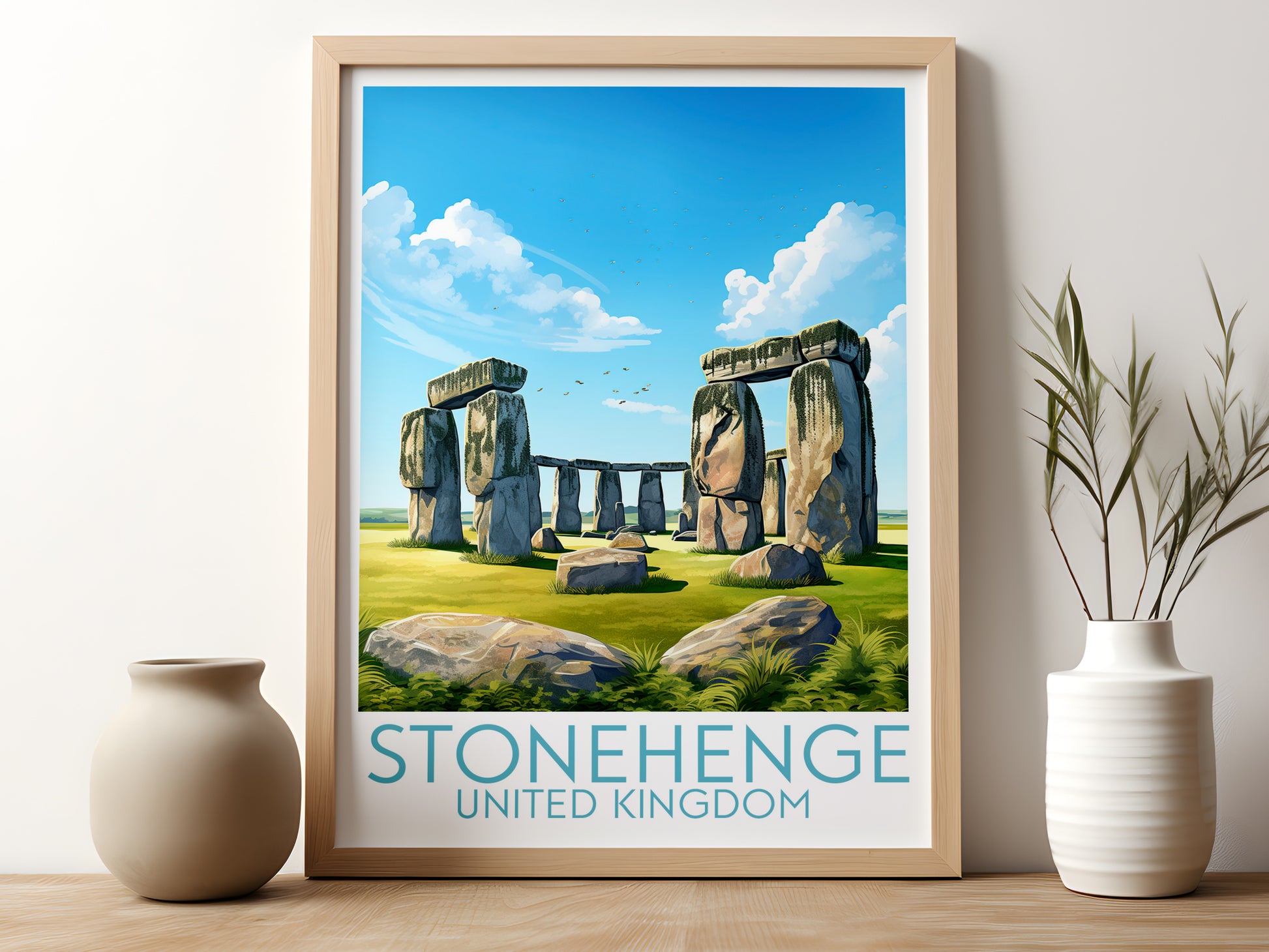 stonehenge travel poster for kitchen united kingdom