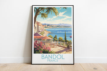 bandol travel poster on the ground france