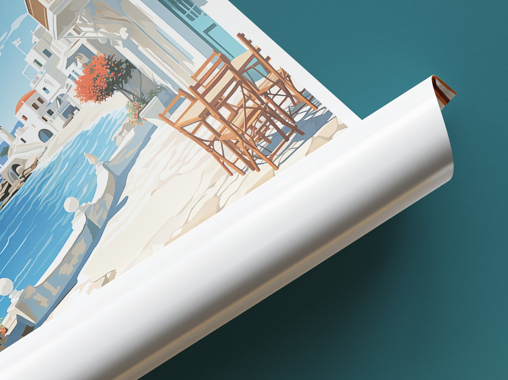 mykonos travel poster tube greece