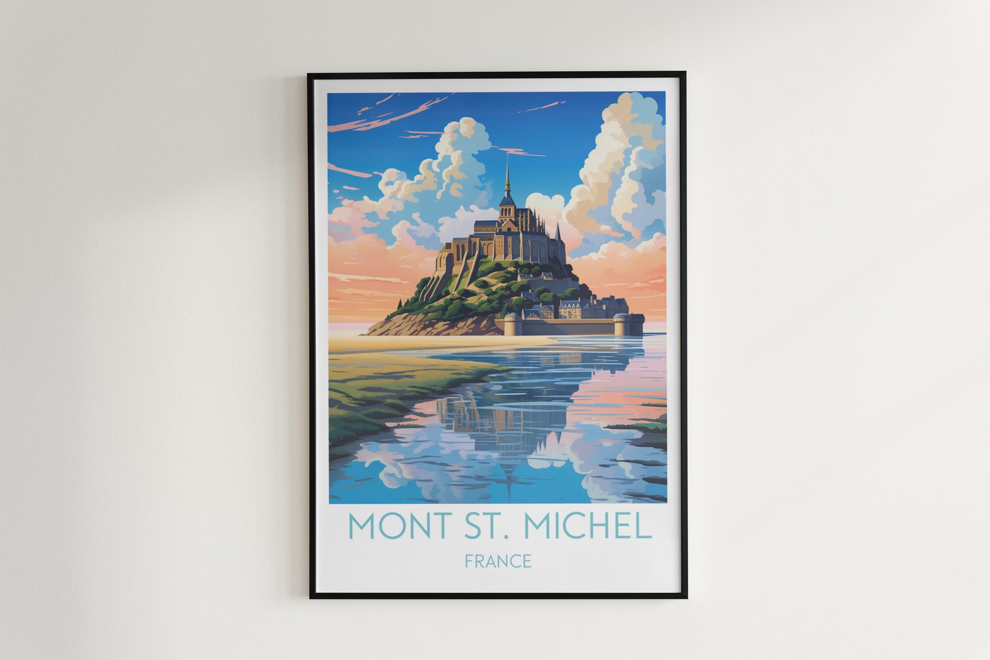 mont st michel travel poster hanged on the wall france