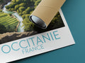 occitanie travel poster rolled france