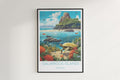 galapagos islands travel poster hanged on the wall ecuador