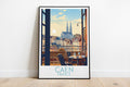 caen travel poster on the ground france