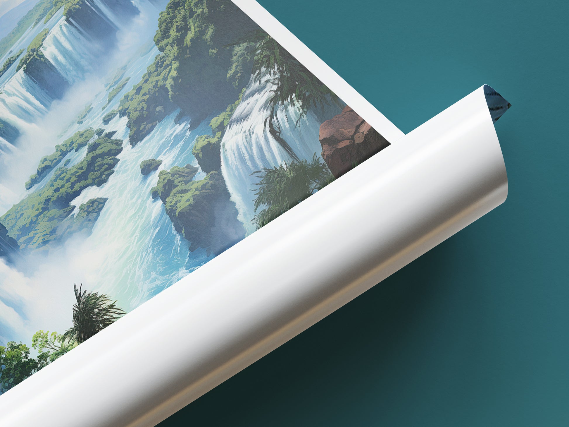 iguazu falls travel poster tube argentina