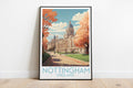 nottingham travel poster on the ground england