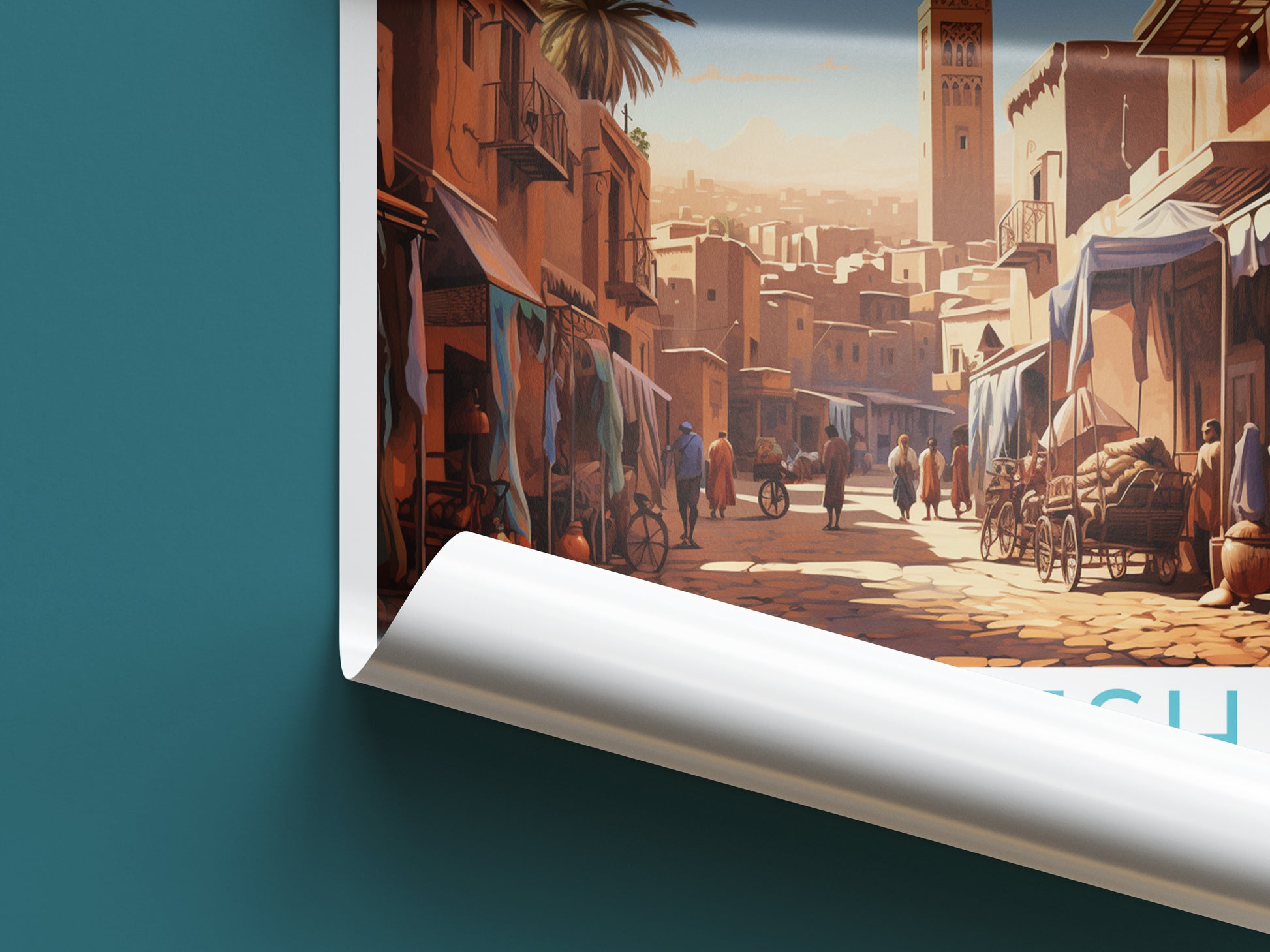 marrakesh travel poster roll up morocco