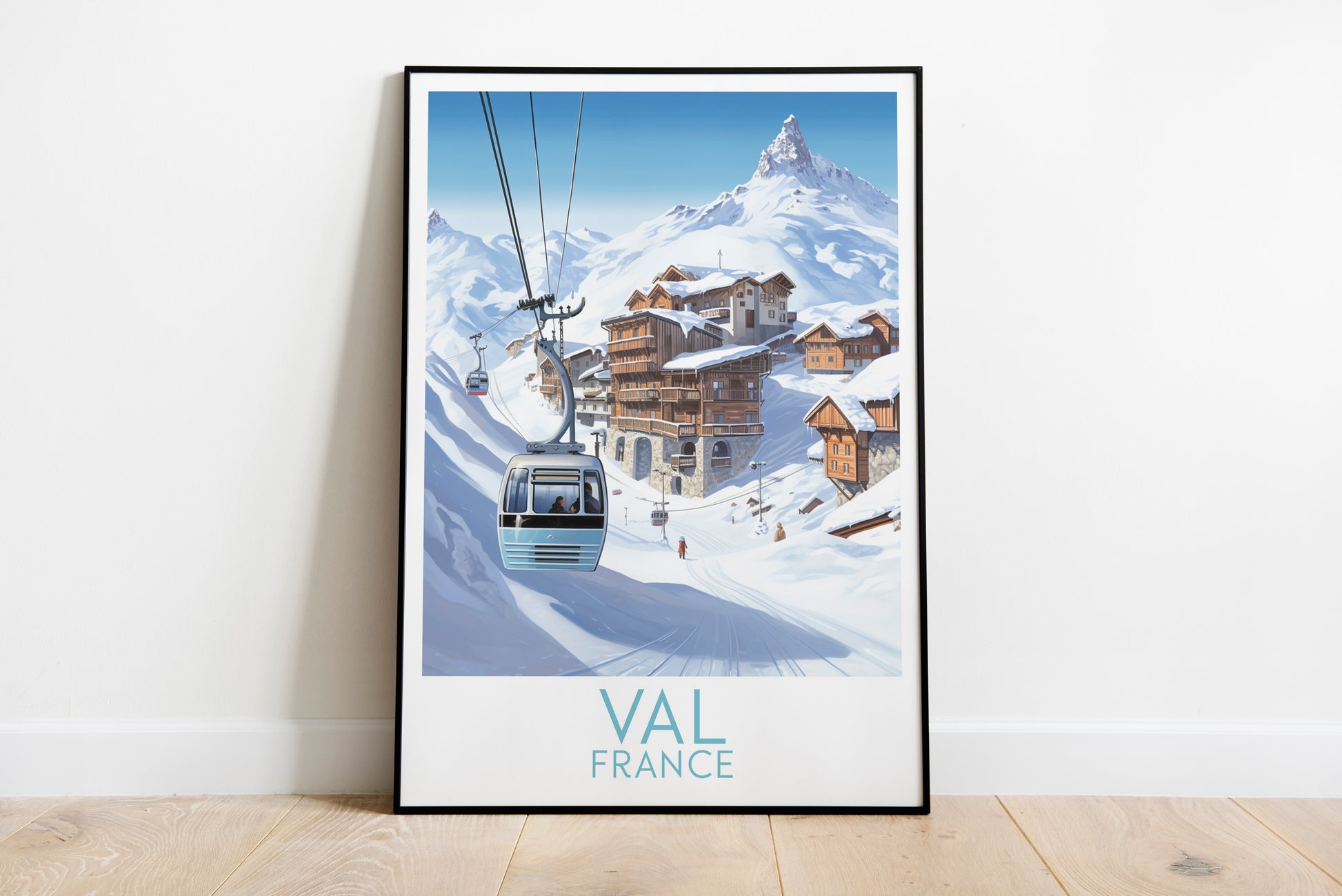 val thorens travel poster on the ground france