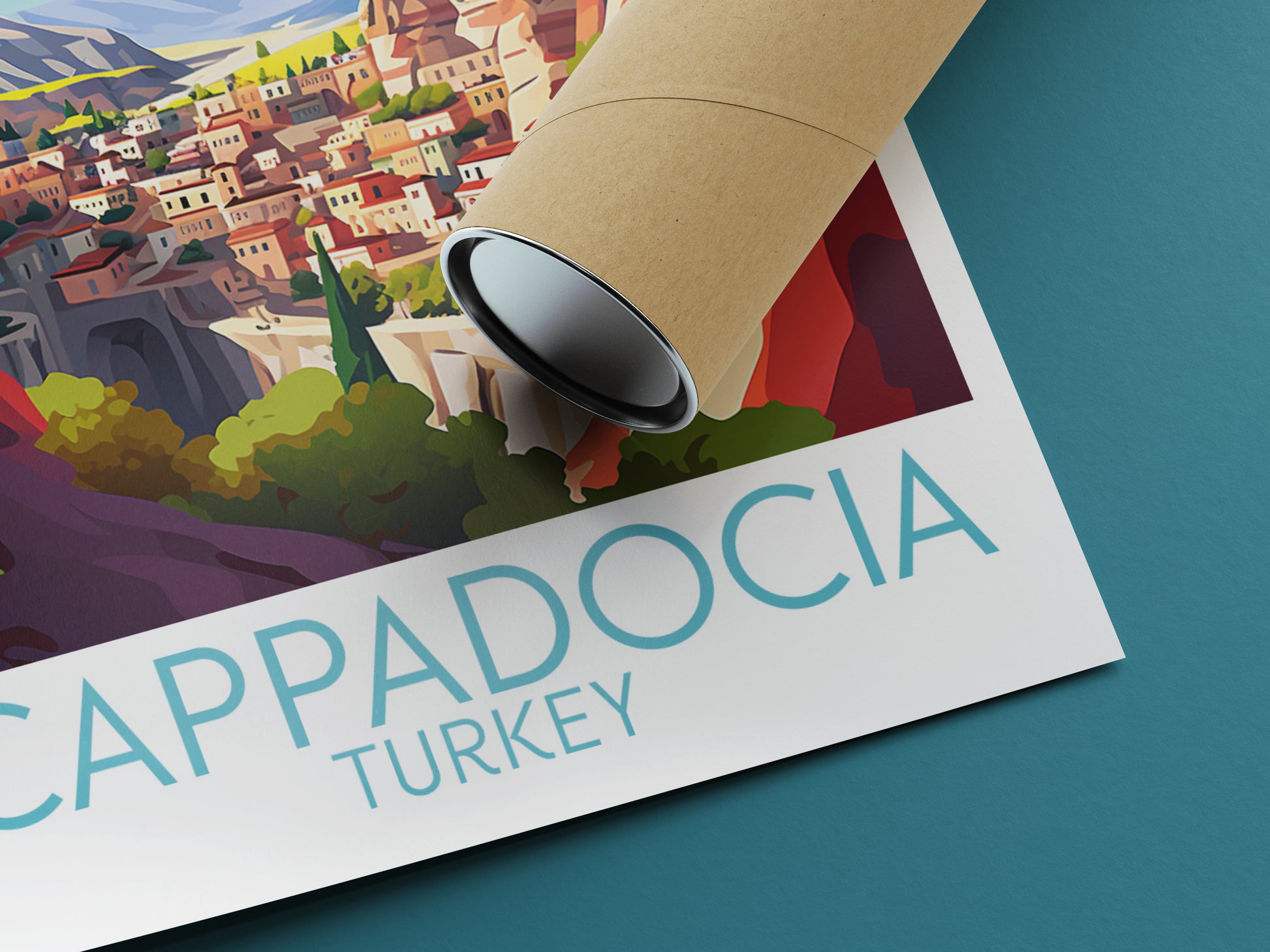 cappadocia travel poster rolled turkey