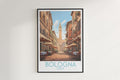 bologna travel poster hanged on the wall italy