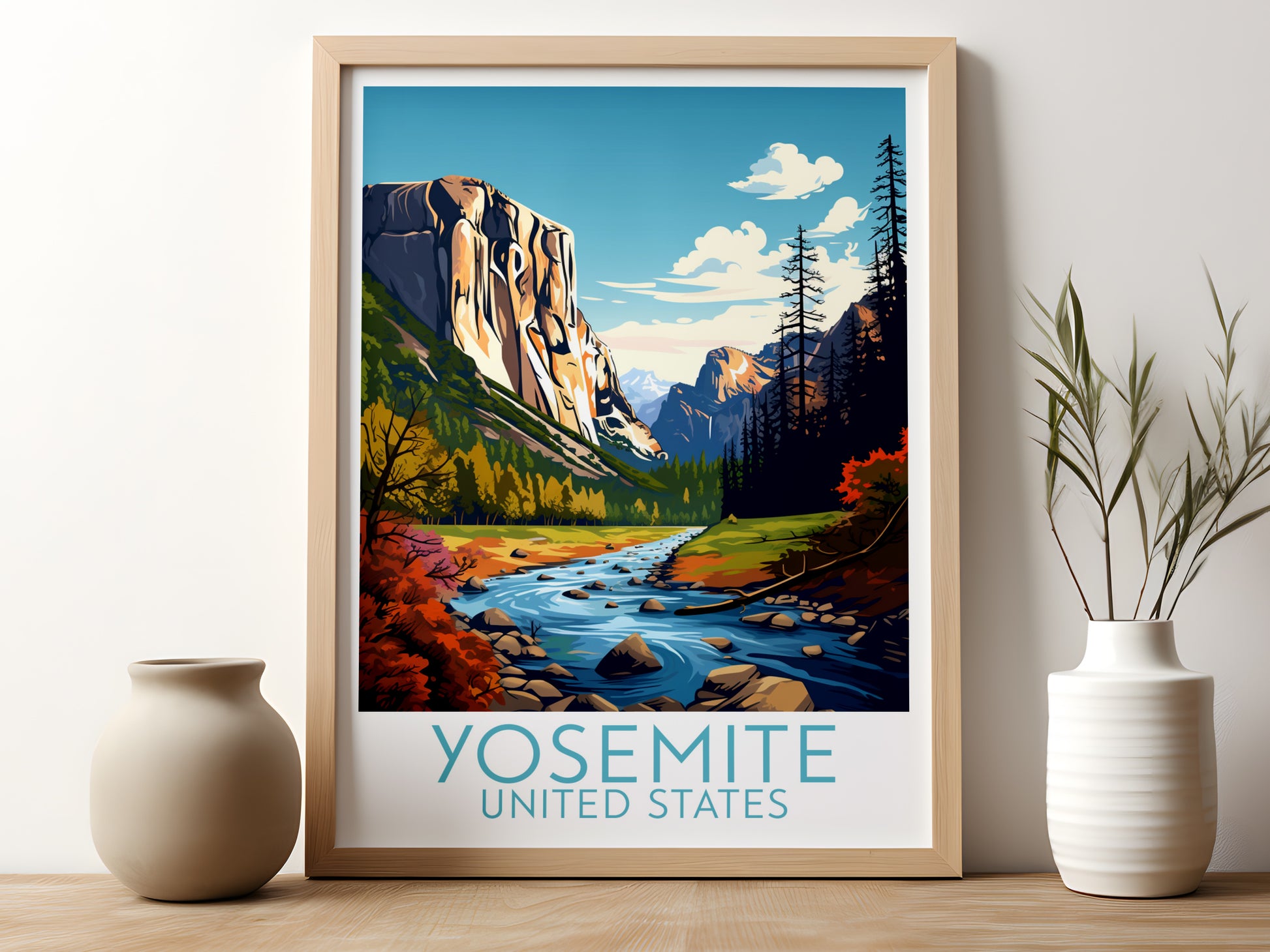 yosemite travel poster for kitchen united states