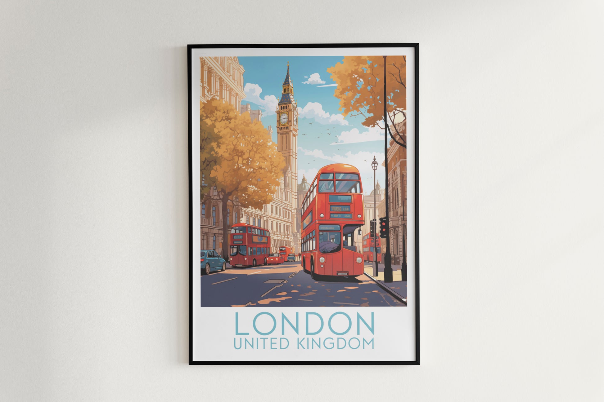 london travel poster hanged on the wall united kingdom