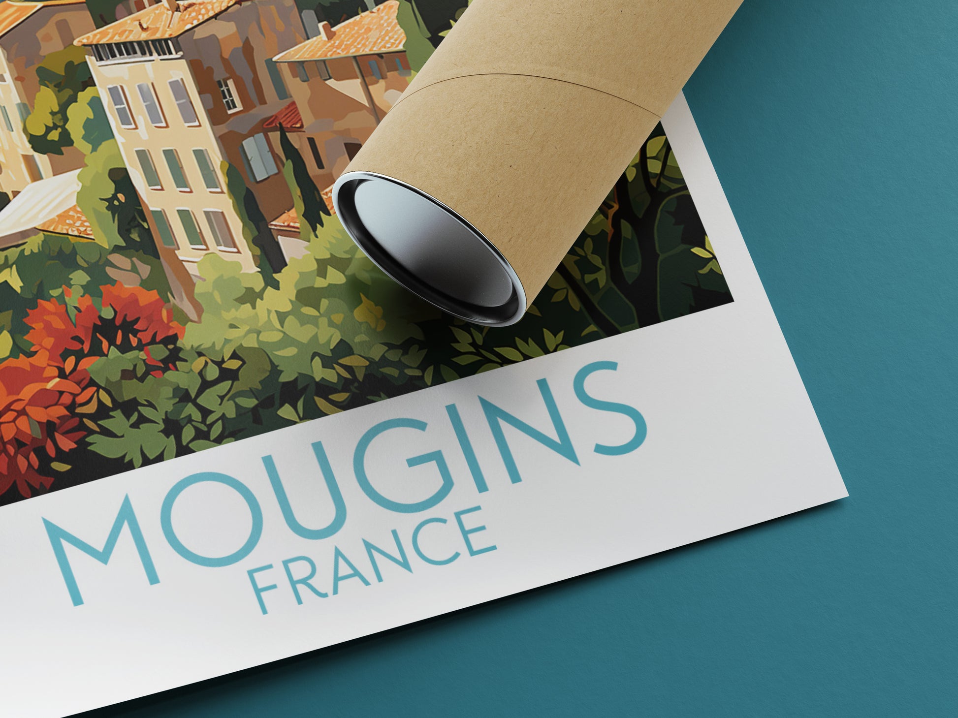 mougins travel poster rolled france