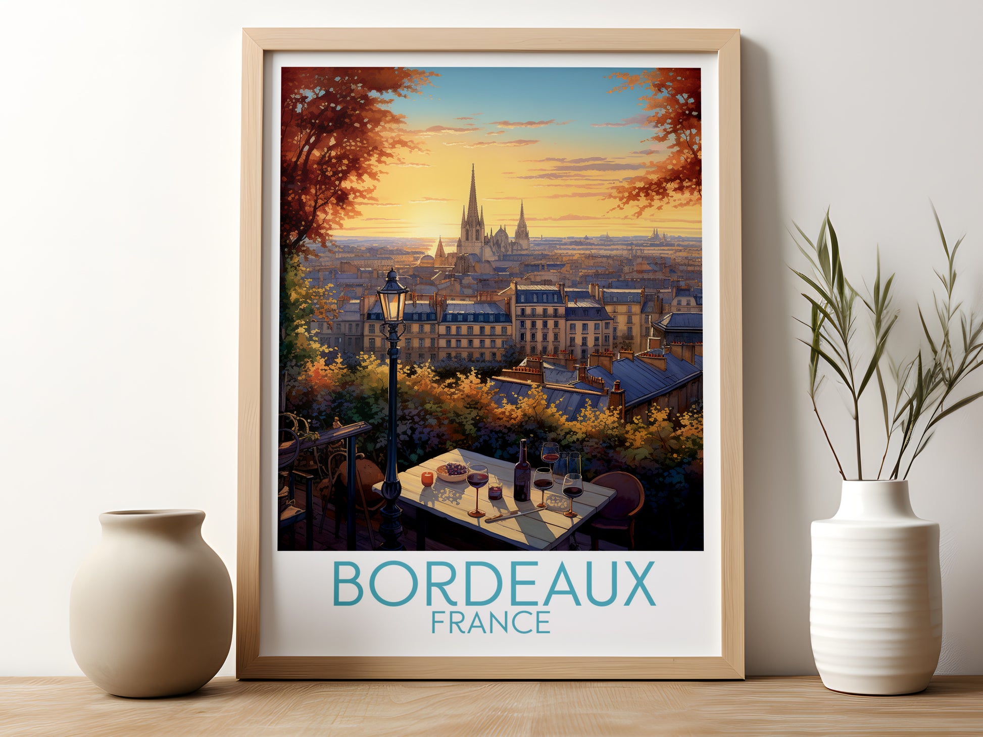 bordeaux travel poster for kitchen france