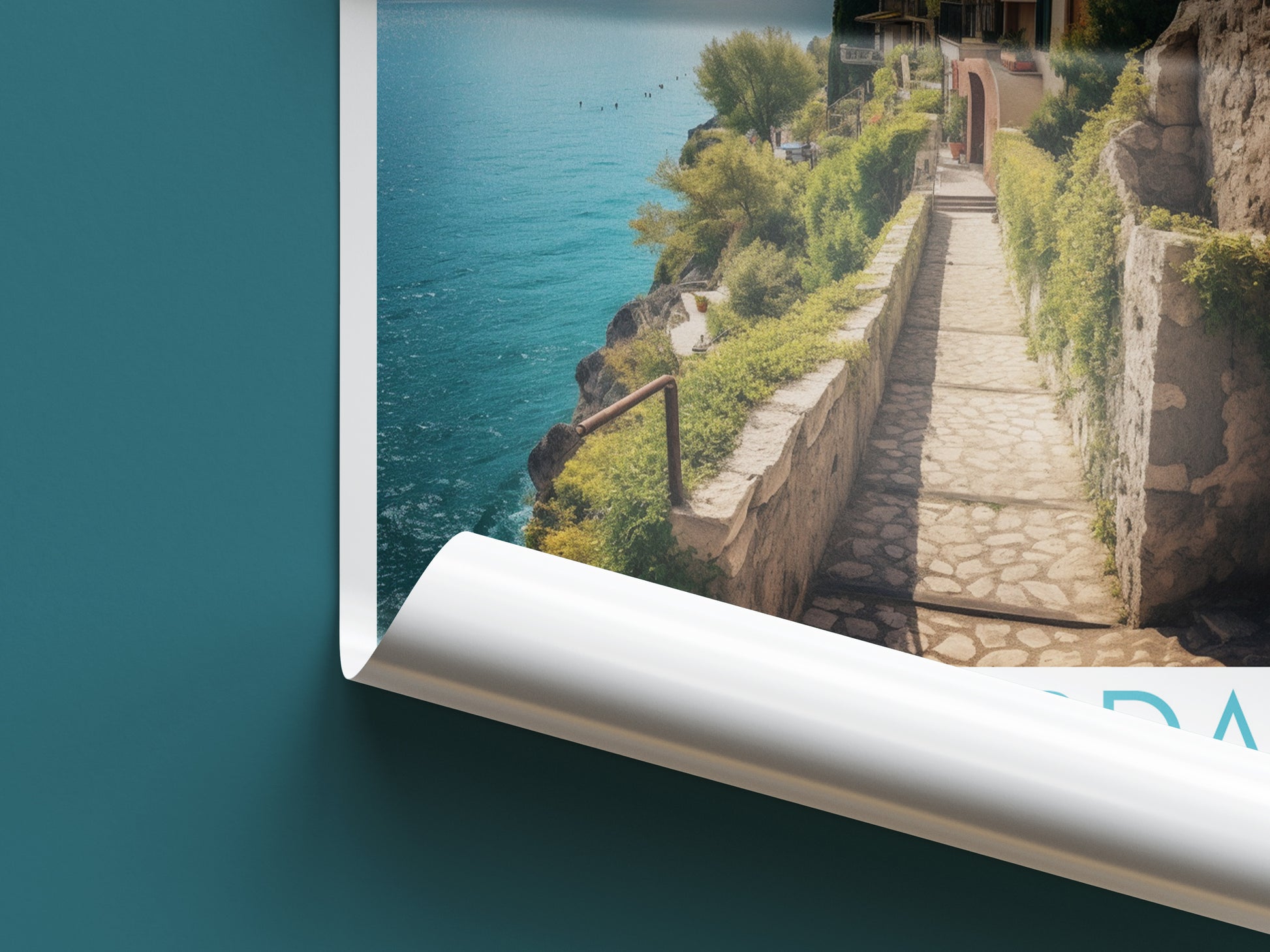 lake garda travel poster roll up italy