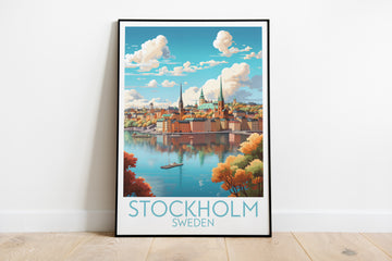 stockholm travel poster on the ground sweden