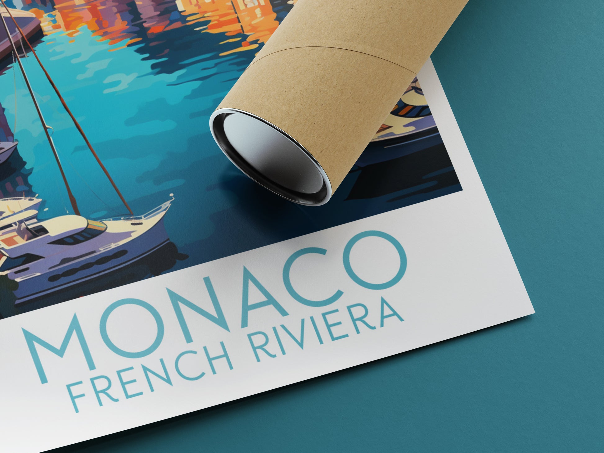 monaco travel poster rolled french riviera