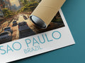 sao paulo travel poster rolled brazil