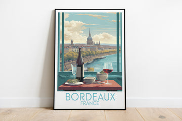 bordeaux travel poster on the ground france