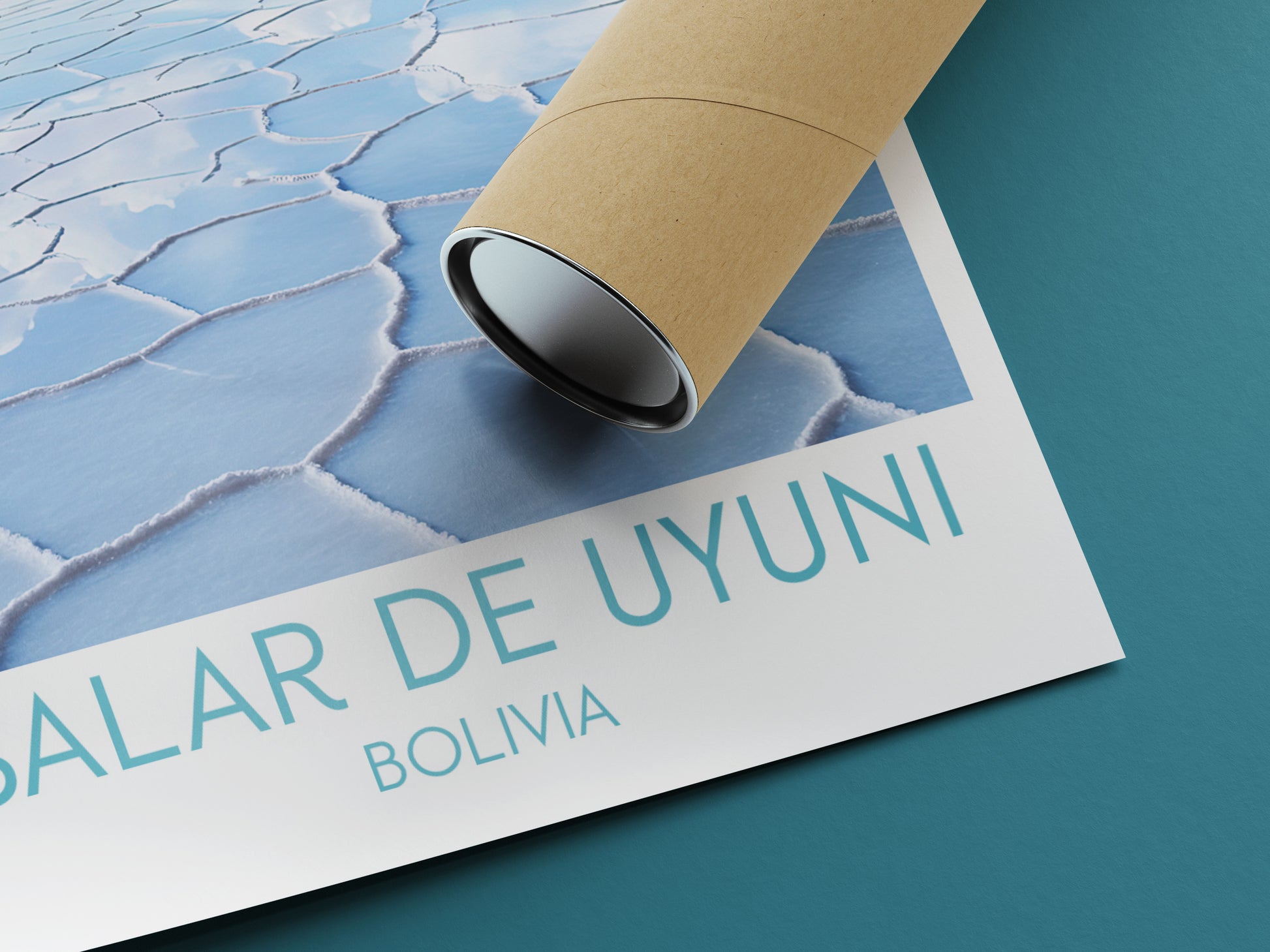 salar de uyuni travel poster rolled bolivia