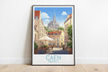 caen travel poster on the ground france