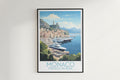 monaco travel poster hanged on the wall french riviera