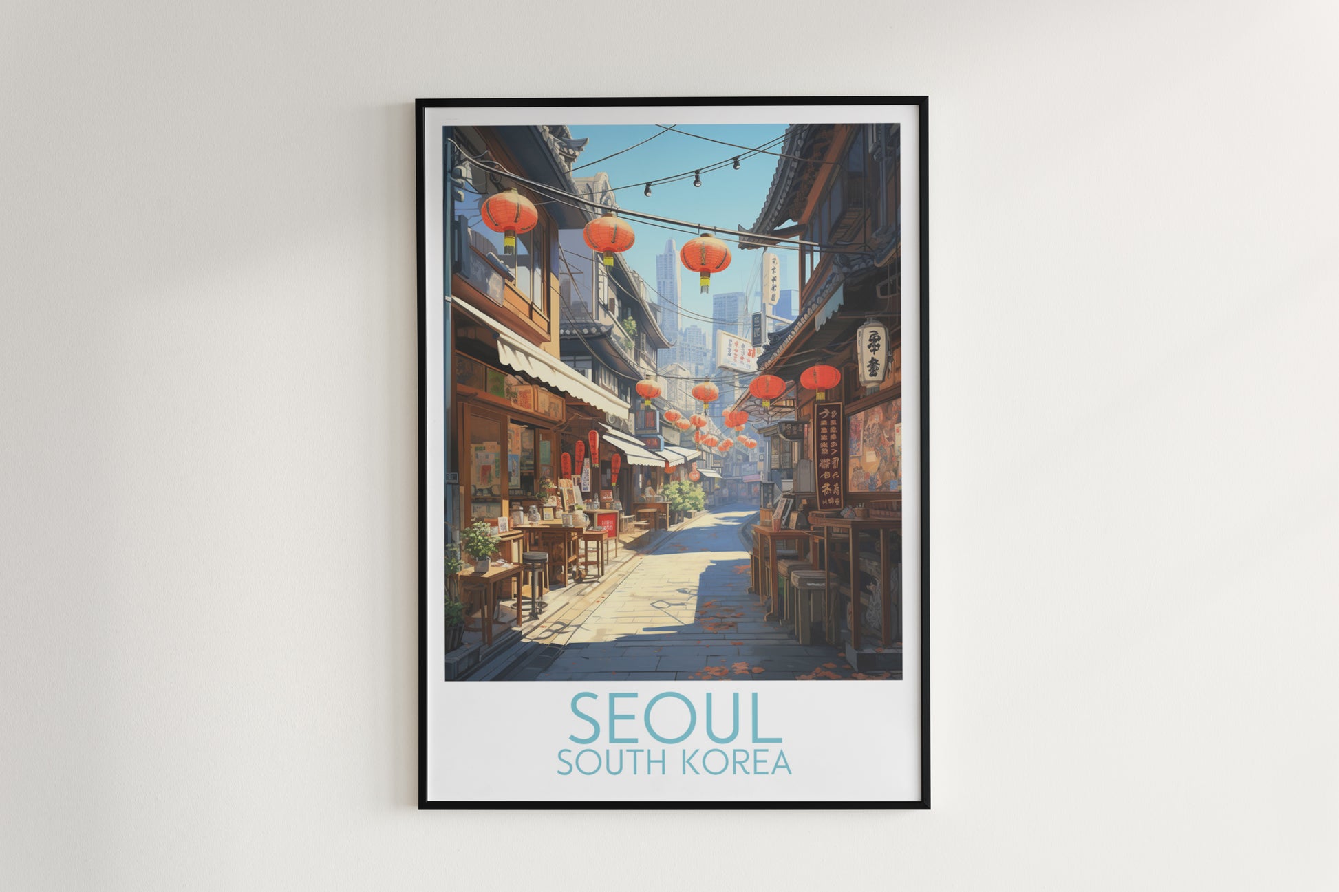 seoul travel poster hanged on the wall south korea