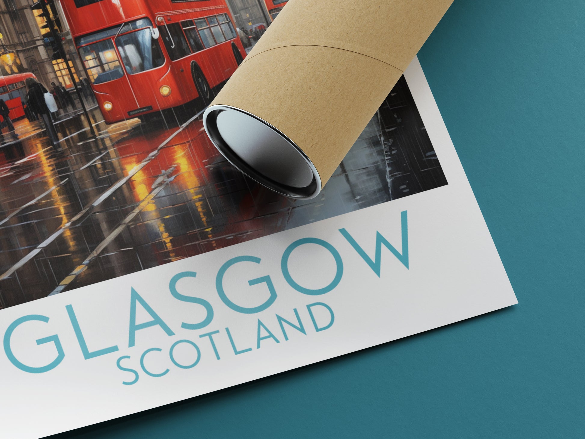 glasgow travel poster rolled scotland