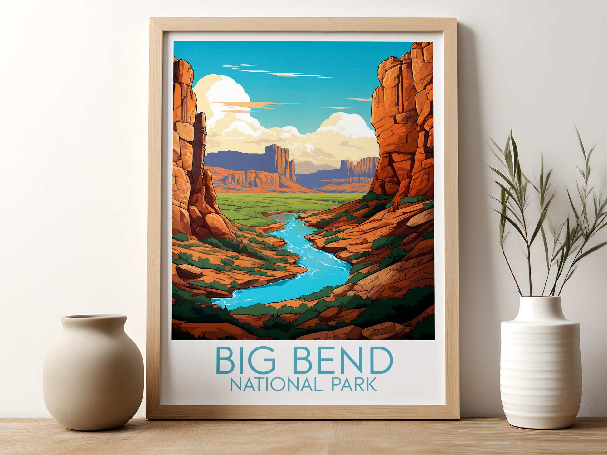 big bend travel poster for kitchen national park