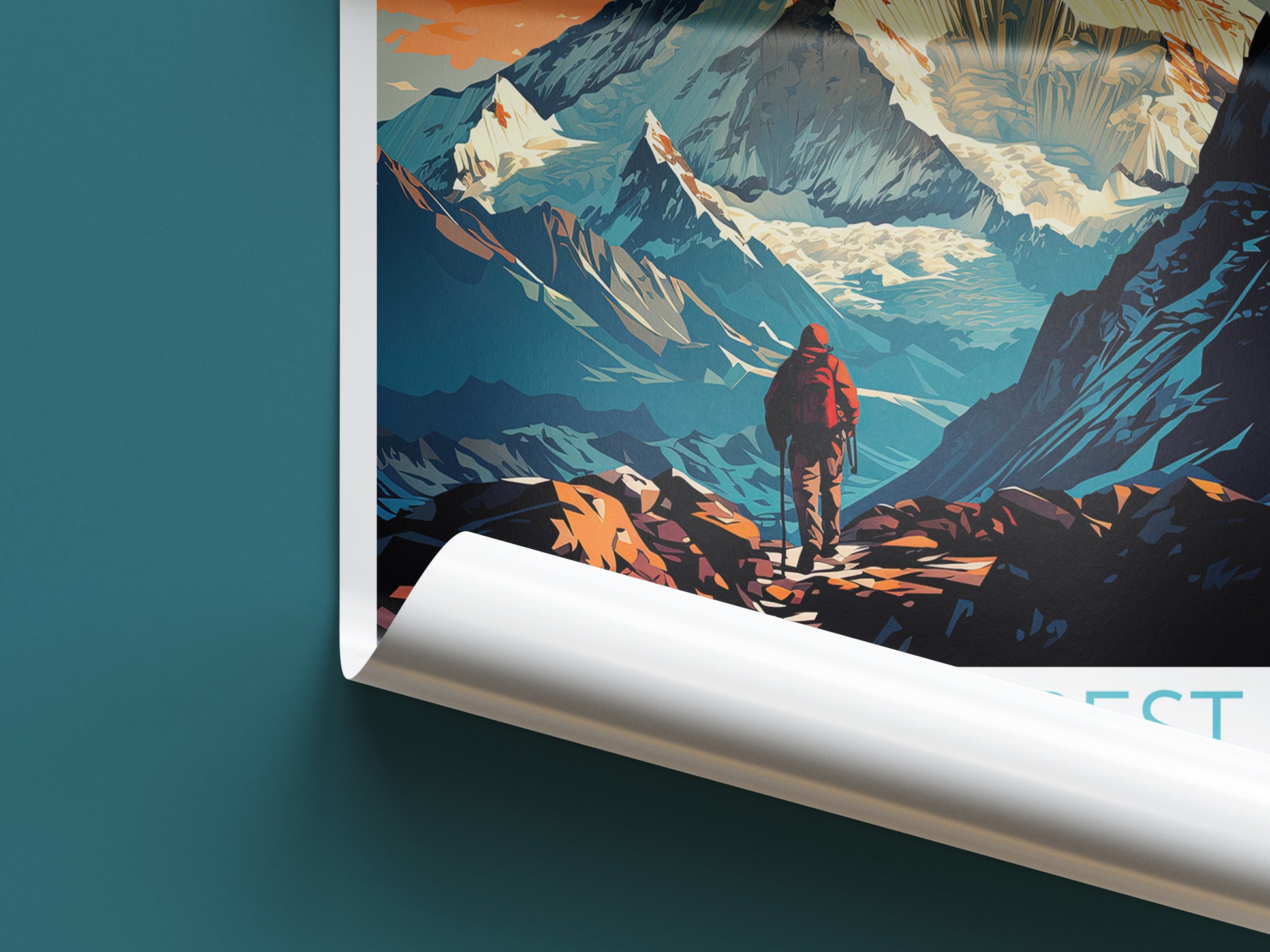 mount everest travel poster roll up nepal