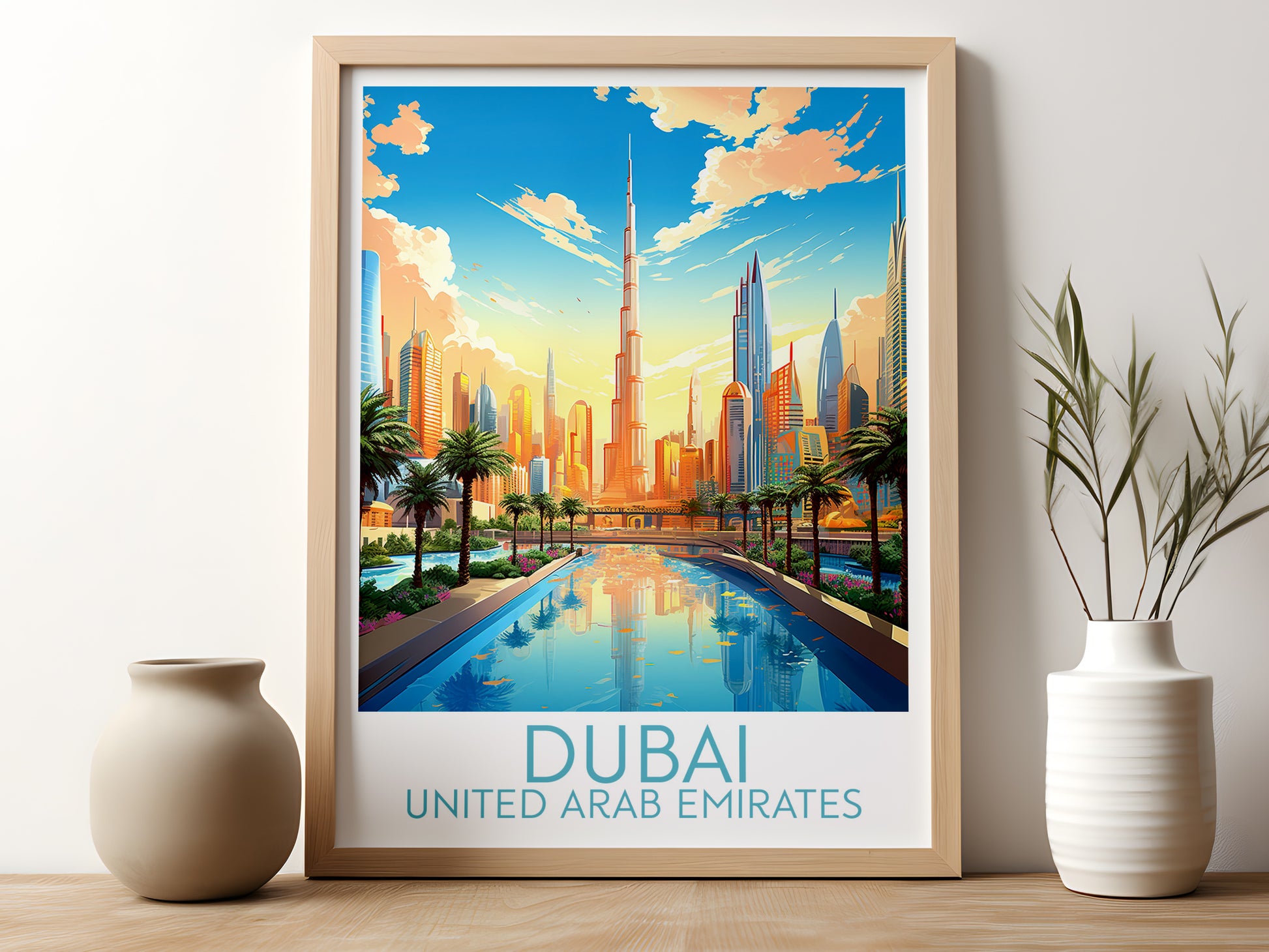 dubai travel poster for kitchen united arab emirates