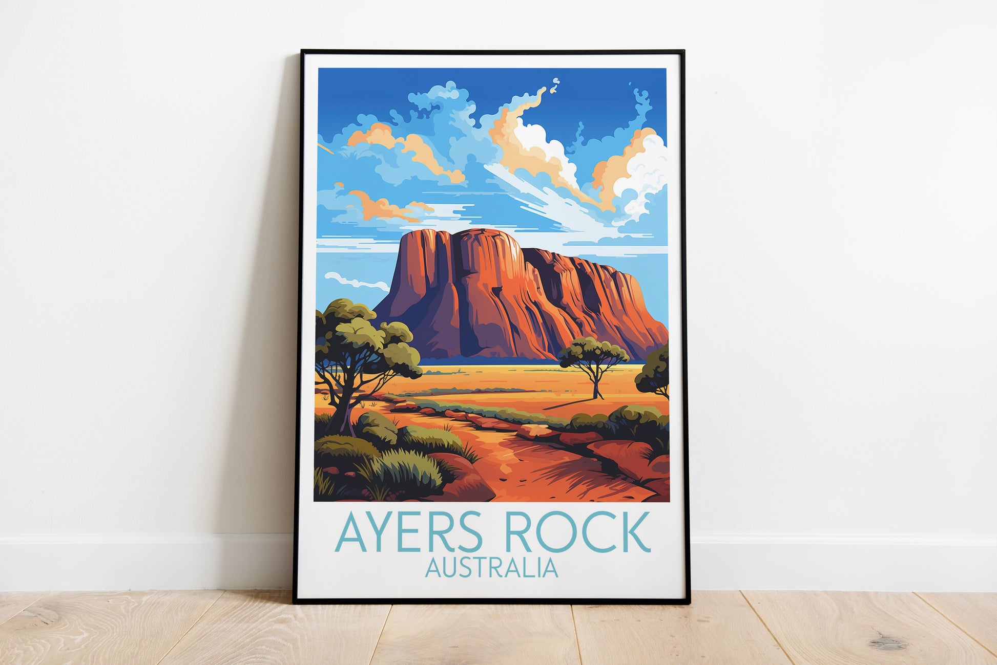 ayers rock travel poster on the ground australia