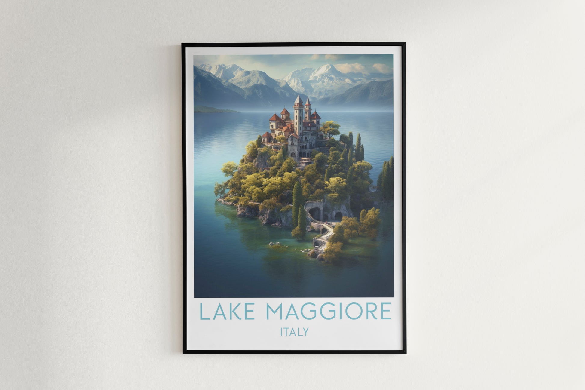 lake maggiore travel poster hanged on the wall italy