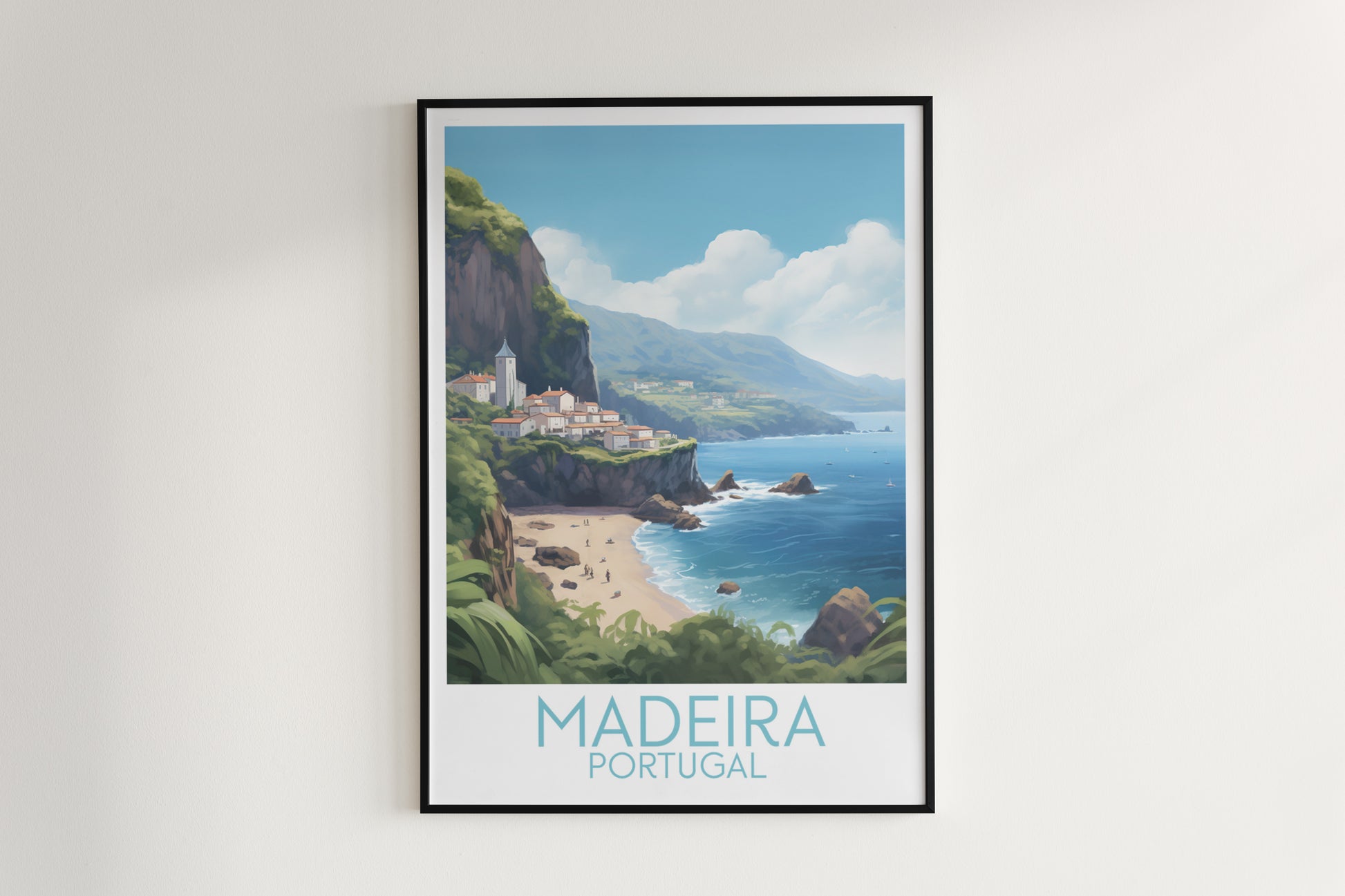 madeira travel poster hanged on the wall portugal