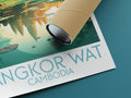 angkor wat travel poster rolled cambodia