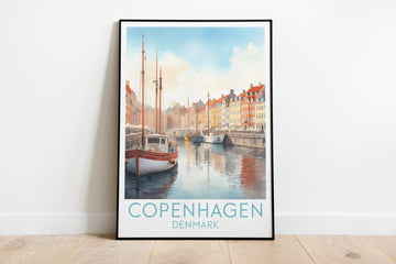 copenhagen travel poster on the ground denmark