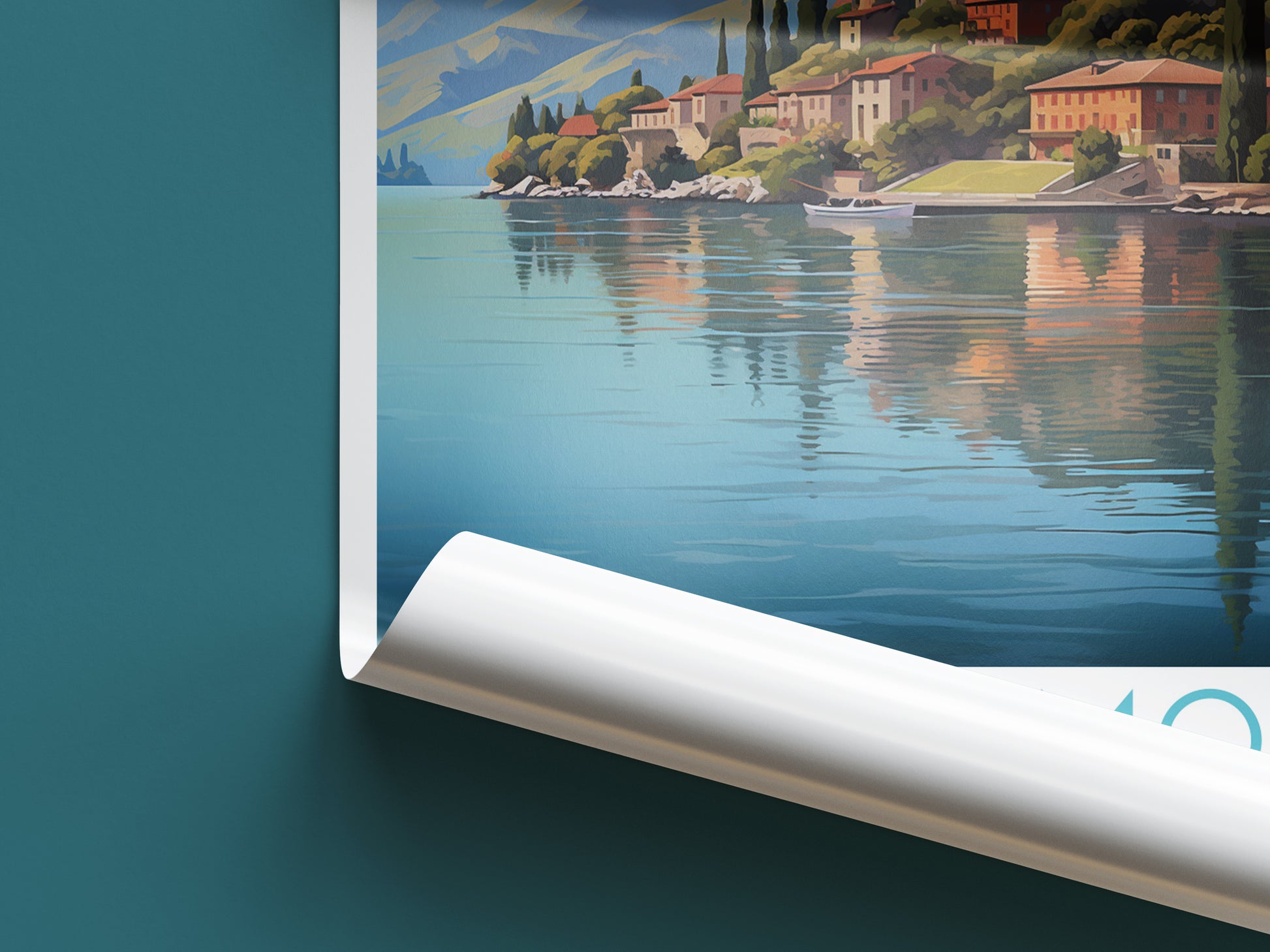 lake como travel poster roll up italy