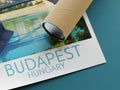 budapest travel poster rolled hungary